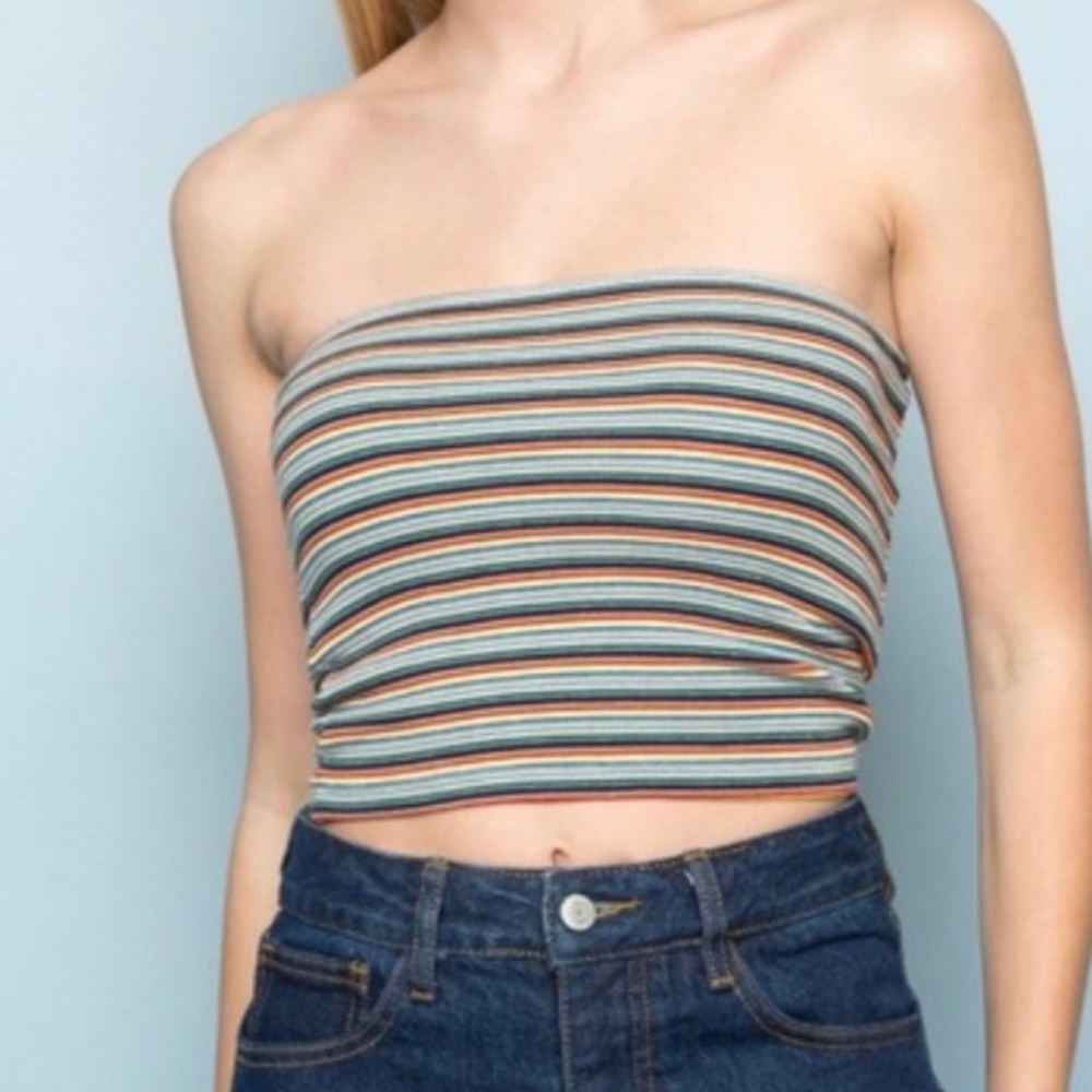 Brandy Melville rainbow striped tube top